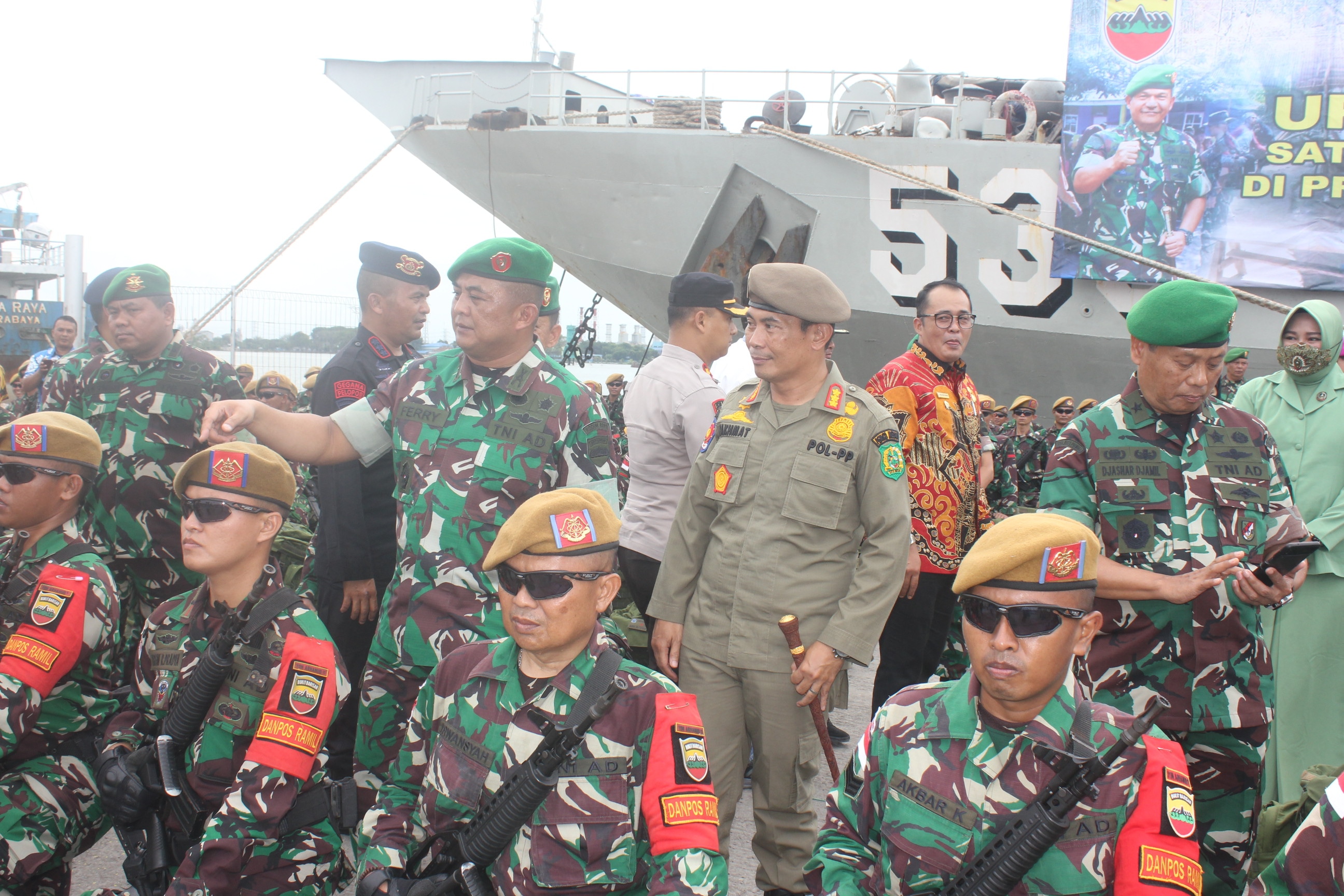 Upacara Penyambutan Satgas Perbantuan Satuan Organik di Provinsi Maluku dan Maluku Utara Yonarhanud 11/WBY Tahun 2021-2022